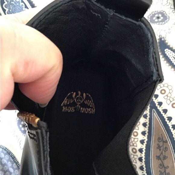 Black Leather Ankle Boots with Gold Zipper - Picture 8 of 8